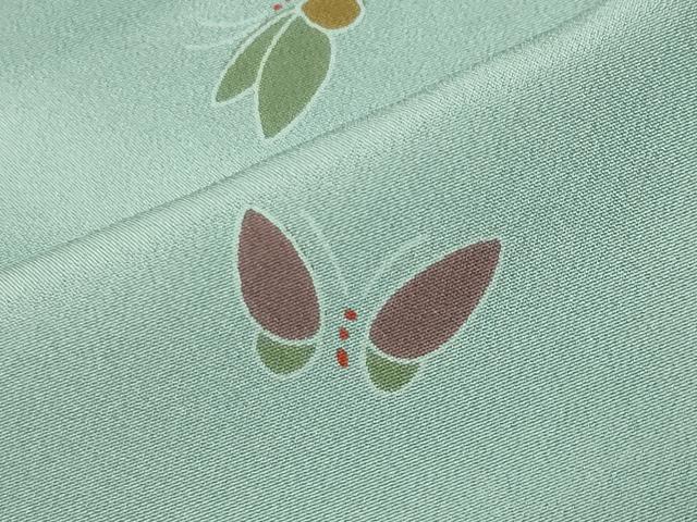 平和屋着物●長襦袢 無双仕立て 舞蝶文 半衿刺繍 正絹 逸品 CABK2210gh