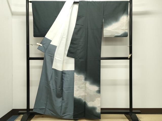 平和屋着物●訪問着 紬地 作家物 道長吉祥文 正絹 逸品 CABK2217gh