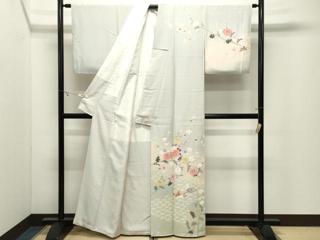 平和屋着物●訪問着 友禅 鴛鴦花文 暈し染め 正絹 逸品 CABK2224gh