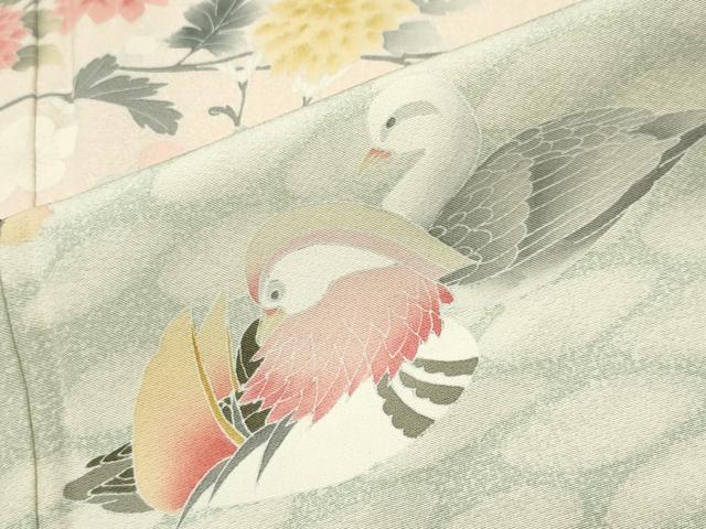 平和屋着物●訪問着 友禅 鴛鴦花文 暈し染め 正絹 逸品 CABK2224gh