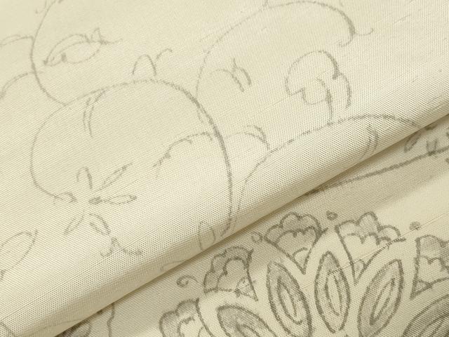 平和屋着物●訪問着 紬地 手描き 花唐草文 正絹 逸品 CABK2232gh