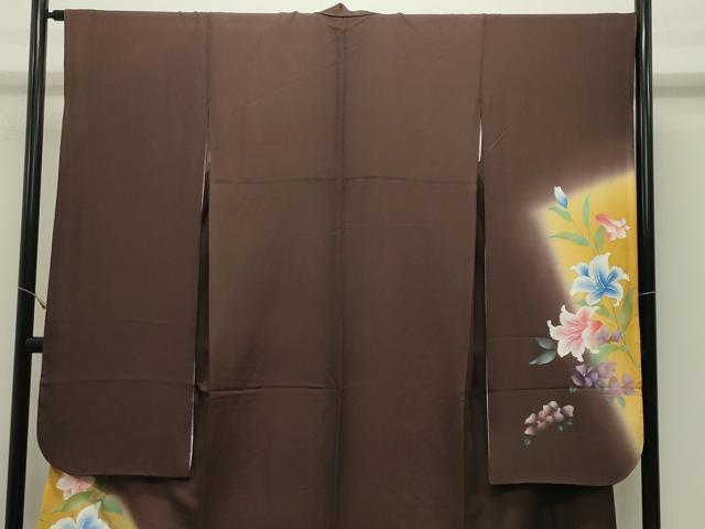 平和屋着物●豪華振袖 百合 暈し染め 金彩 正絹 逸品 CABK2238gh