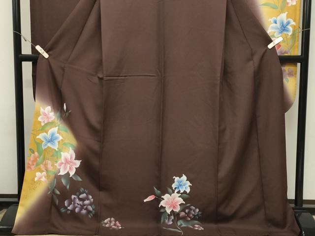 平和屋着物●豪華振袖 百合 暈し染め 金彩 正絹 逸品 CABK2238gh