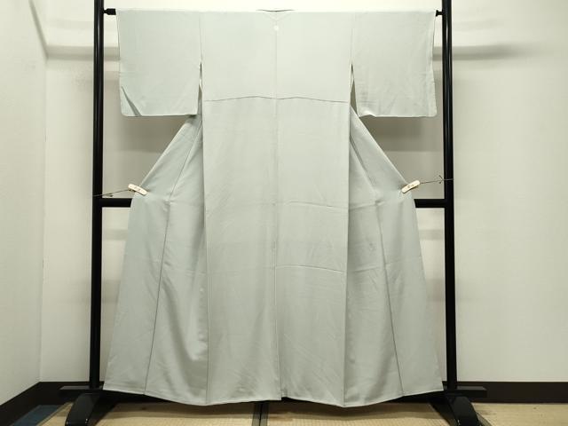 平和屋着物●上質な色無地 藍白色 正絹 逸品 CABK2241gh