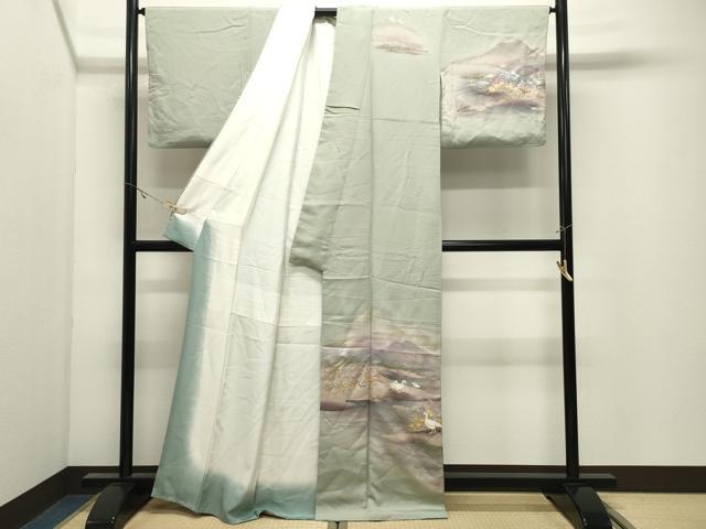平和屋着物●訪問着 花鳥文 暈し染め 金銀彩 正絹 逸品 CABK2256gh