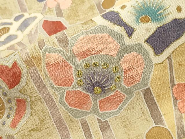 平和屋着物●訪問着 紬地 作家物 刺繍 槍梅文 暈し染め 金彩 正絹 逸品 CABK2260gh