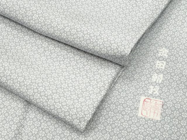 平和屋着物●上質な小紋 金田郎政 舞花文 正絹 逸品 未使用 CABK2262gh