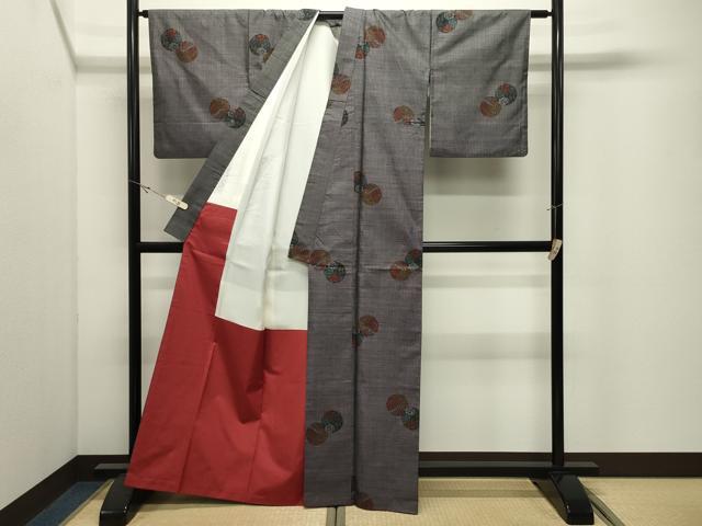 平和屋着物●本場大島紬 9マルキ 花丸文 浜田絹織物謹製 証紙付き 正絹 逸品 CABK2271gh