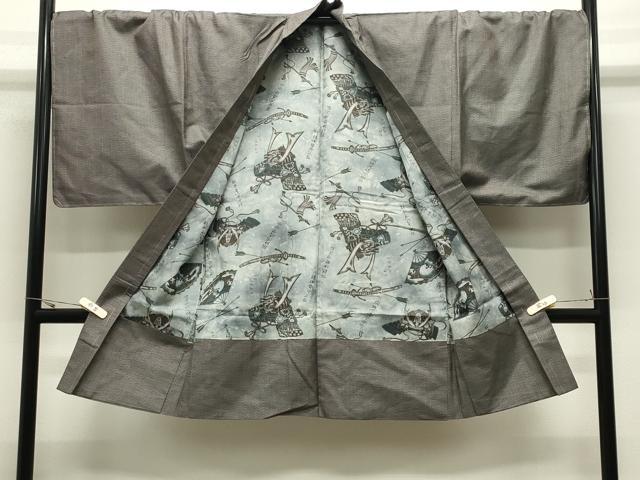 平和屋着物●男性 お召 アンサンブル 亀甲柄 キングサイズ 正絹 逸品 未使用 CABK2279gh