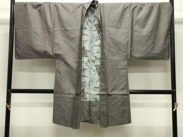 平和屋着物●男性 お召 アンサンブル 亀甲柄 キングサイズ 正絹 逸品 未使用 CABK2279gh