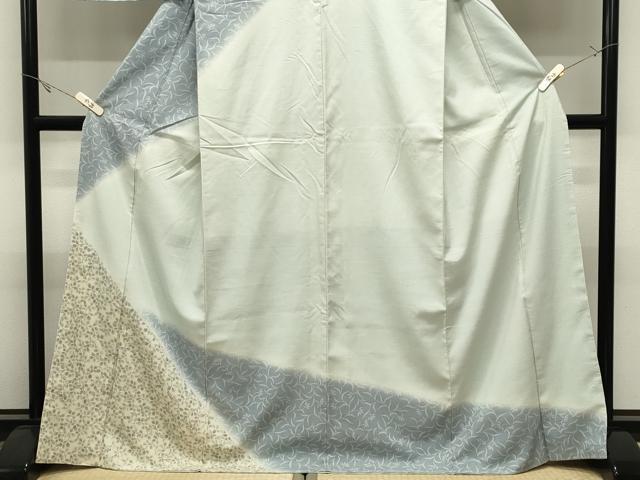 平和屋着物●訪問着 紬地 草花文 暈し染め さが美扱い 正絹 逸品 未使用 CABK2286gh