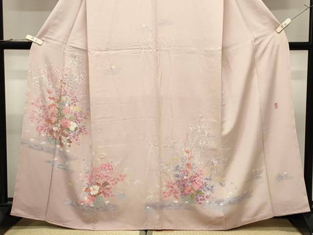 平和屋着物●訪問着 友禅 作家物 花籠文 暈し染め 正絹 逸品 未使用 CABK2288gh