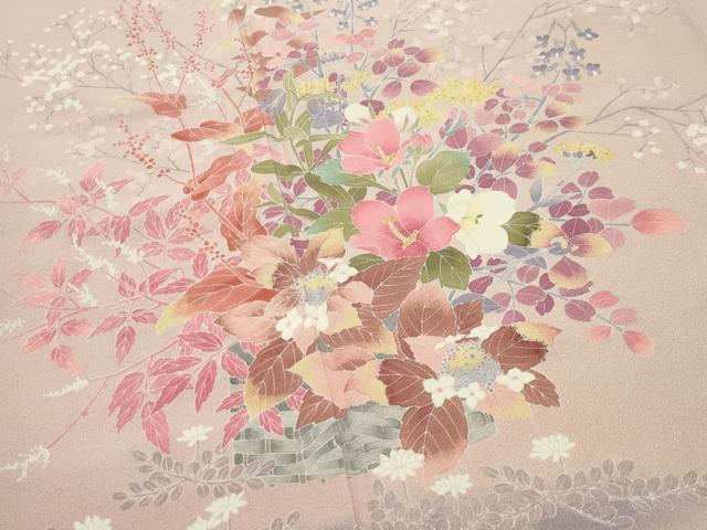 平和屋着物●訪問着 友禅 作家物 花籠文 暈し染め 正絹 逸品 未使用 CABK2288gh