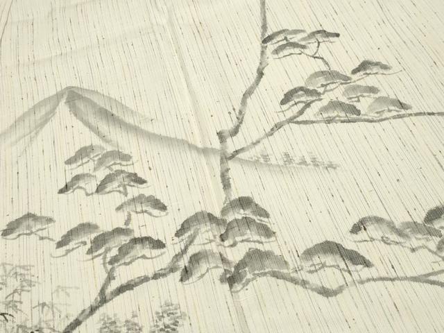 平和屋着物●西陣 京都友禅作家集団 名門 倉染匠 一乃倉 訪問着 紬地 手描き 遠山風景文 正絹 逸品 CABK2295gh