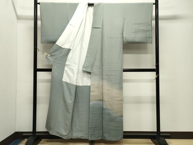 平和屋着物●訪問着 作家物 遠山風景文 暈し染め 正絹 逸品 CABK2302gh