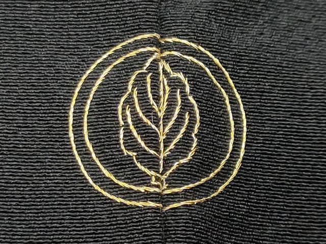 平和屋着物●訪問着 刺繍 飛鶴文 暈し染め 黒地 金糸 正絹 逸品 CABK2303gh