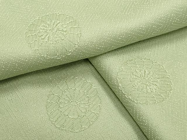 平和屋着物●上質な色無地 舞花地紋 夏虫色 正絹 逸品 CABK2307gh