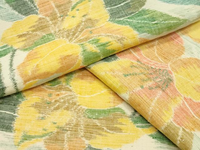 平和屋着物●上質な紬 草花文 正絹 逸品 CABK2317gh