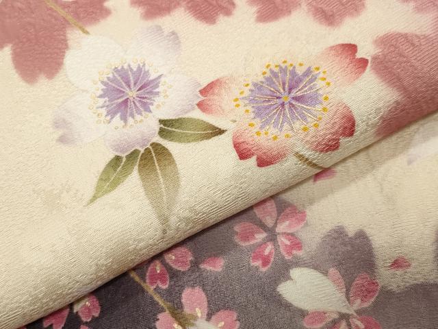 平和屋着物●豪華振袖 枝垂れ桜文 暈し染め 正絹 逸品 CABK2323gh