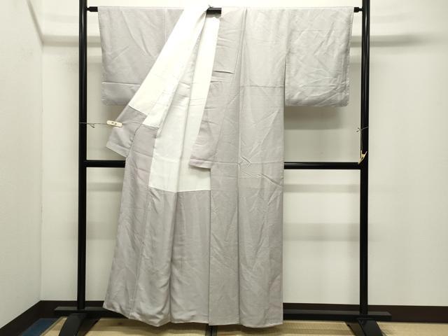 平和屋着物●上質な色無地 草花地紋 薄梅鼠色 正絹 逸品 未使用 CABK2327gh