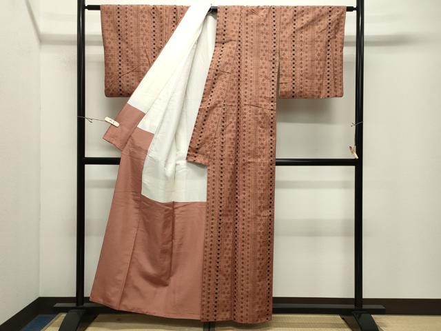 平和屋着物●上質な紬 吉祥間道 正絹 逸品 CABK2329gh