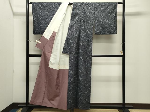 平和屋着物●本場大島紬 7マルキ 菱草花文 正絹 逸品 CABK2330gh