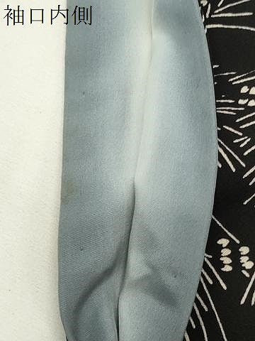 平和屋着物●上質な小紋 松葉文 黒地 正絹 逸品 CABK2340gh