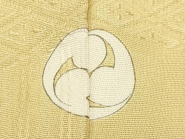 平和屋着物●上質な色無地 切嵌地紋 淡黄色 正絹 逸品 CABK2343gh