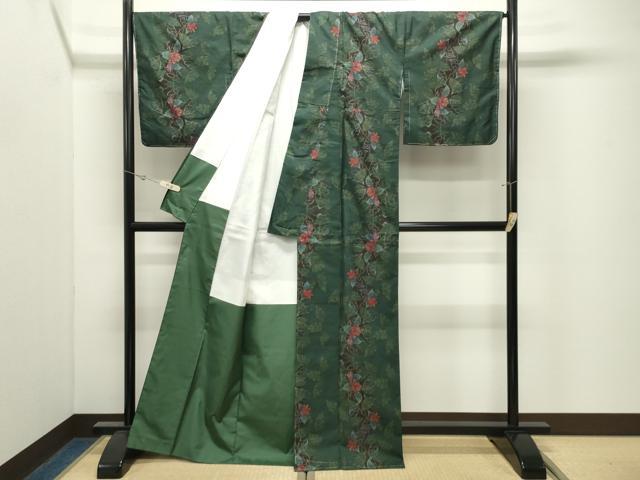 平和屋着物●本場大島紬 9マルキ 泥染め 枝花文 くぼた謹製 証紙付き 正絹 逸品 未使用 CABK2346gh