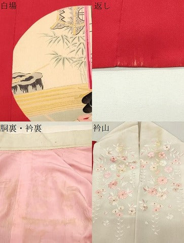 平和屋着物●アンティーク 大正ロマン 長襦袢 袷 人物文 半衿刺繍 正絹 逸品 CABK2349gh