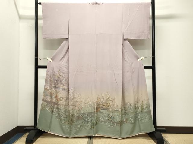 平和屋着物●豪華色留袖 総刺繍 呉県刺繍 彦根城 暈し染め 正絹 逸品 CABK2353gh