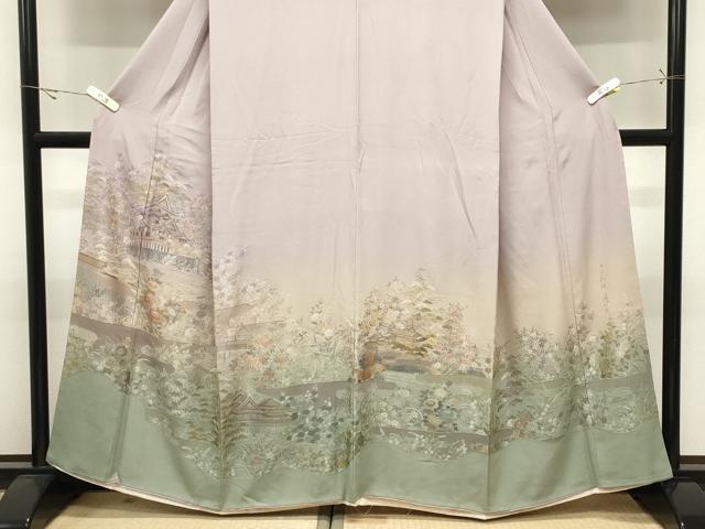 平和屋着物●豪華色留袖 総刺繍 呉県刺繍 彦根城 暈し染め 正絹 逸品 CABK2353gh