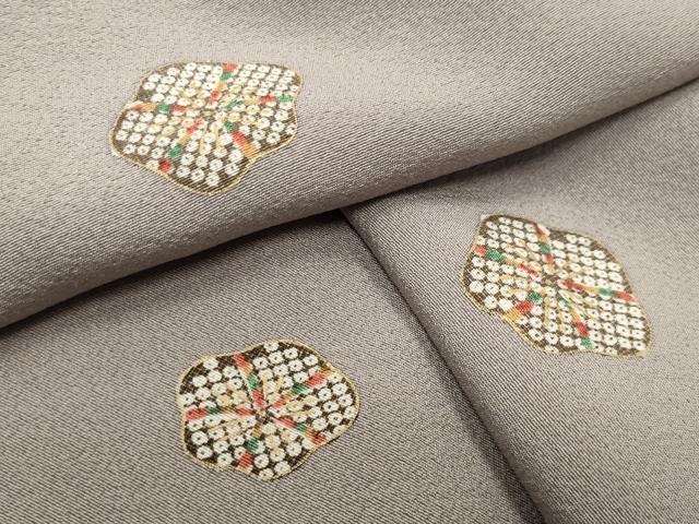平和屋着物▼上質な小紋 舞梅文 金彩 正絹 逸品 CABK2354gh