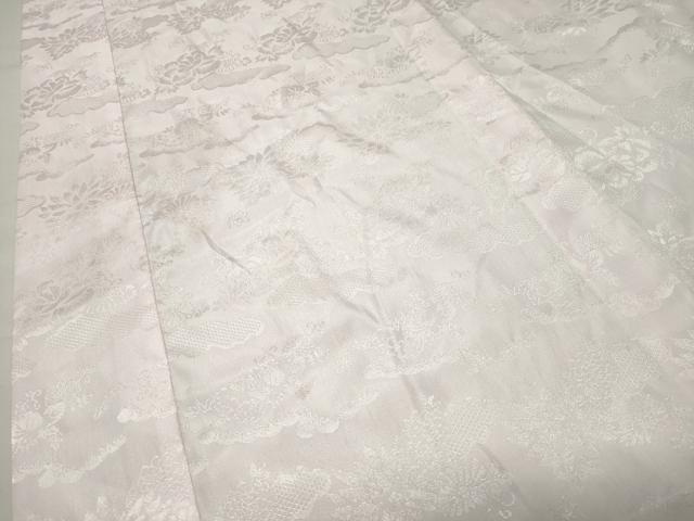 平和屋着物●振袖用長襦袢 無双仕立て 雲重ね花地紋 半衿刺繍 洗える着物 CABK2365gh