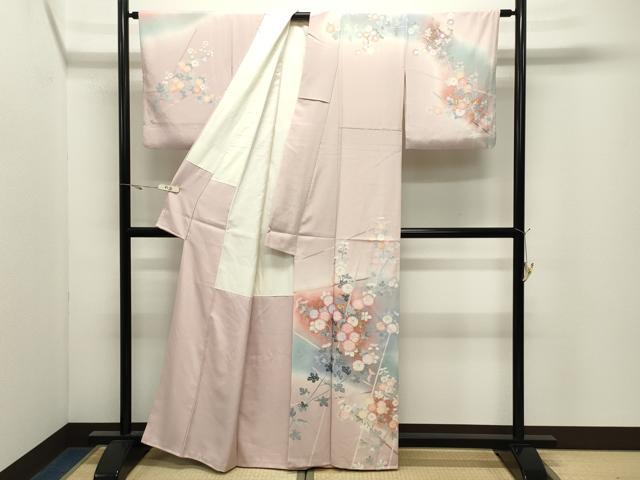 平和屋着物●訪問着 友禅 作家物 草花文 暈し染め 金銀彩 正絹 逸品 CABK2368gh