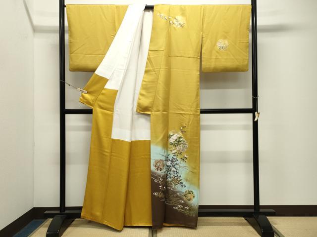 平和屋着物●訪問着 流水雪輪重ね花文 暈し染め 金銀彩 正絹 逸品 CABK2380gh