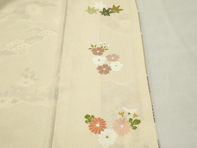平和屋着物●訪問着 駒刺繍 雲重ね花文 金彩 正絹 逸品 CABK2381gh