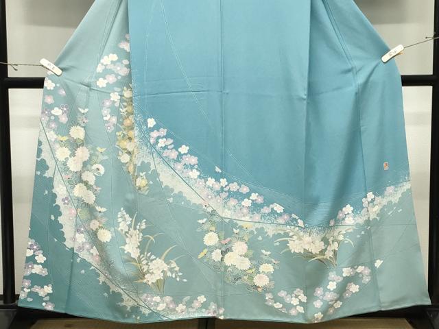平和屋着物●訪問着 友禅 作家物 草花文 正絹 逸品 CABK2383gh