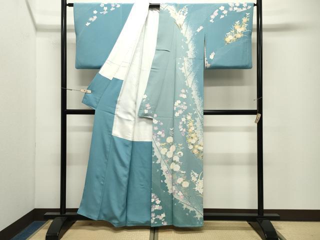 平和屋着物●訪問着 友禅 作家物 草花文 正絹 逸品 CABK2383gh