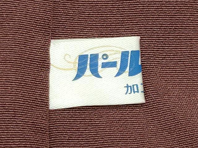 平和屋着物●上質な色無地 花菱地紋 赤褐色 ロング丈 正絹 逸品 CABK2392gh