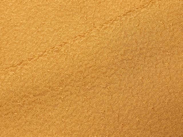 平和屋着物●上質な色無地 紋意匠 金茶色 ロング丈 正絹 逸品 CABK2397gh