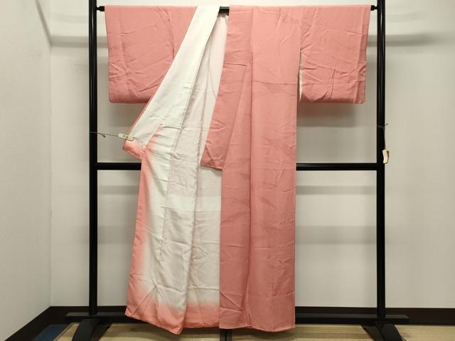 平和屋着物●上質な色無地 亀甲花地紋 薄紅色 正絹 逸品 CABK2399gh