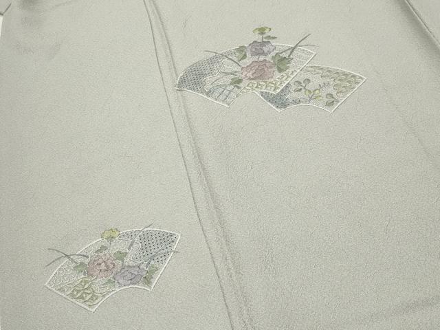 平和屋着物●中国三大刺繍 スワトウ刺繍 総刺繍 訪問着 地紙重ね花文 正絹 逸品 CABK2401gh