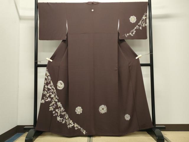 平和屋着物●訪問着 総刺繍 鳳凰花唐草文 金銀糸 正絹 逸品 CABK2411gh
