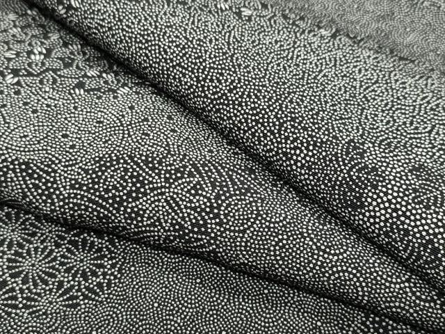 平和屋着物●江戸小紋 寄せ小紋柄 黒地 ますいわ屋扱い 正絹 逸品 CABK2416gh