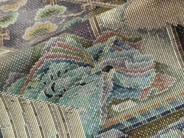 平和屋着物●本場大島紬 7マルキ 総絣 人物風景文 正絹 逸品 CABK2422gh