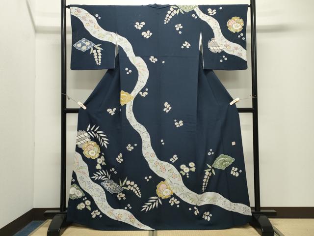 平和屋着物●訪問着 作家物 辻が花 銀彩 正絹 逸品 CABK2425gh