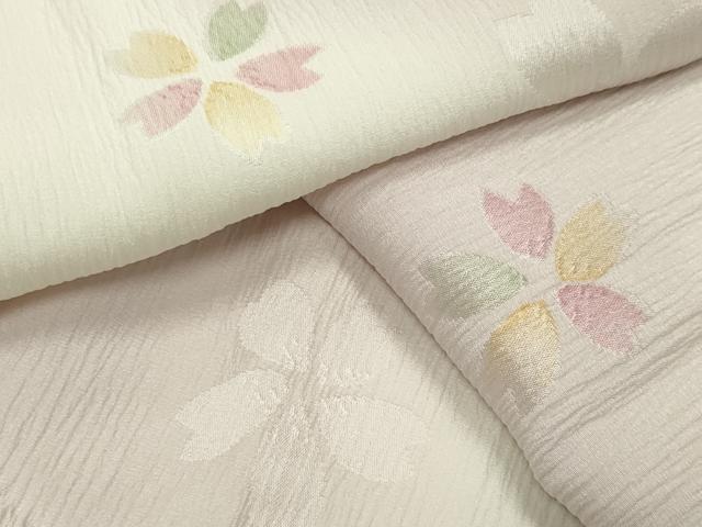 平和屋着物●長襦袢 袷 地紋起こし 桜ろまん 暈し染め 半衿刺繍 正絹 逸品 CABK2429gh