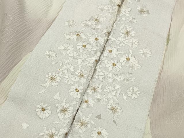 平和屋着物●長襦袢 袷 地紋起こし 桜ろまん 暈し染め 半衿刺繍 正絹 逸品 CABK2429gh