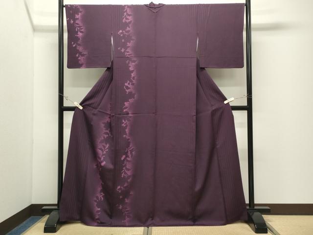 平和屋着物●訪問着 草花シルエット 正絹 逸品 CABK2430gh